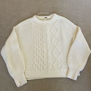 Free People Dream Cable Knit Sweater.  Size small and cream color.